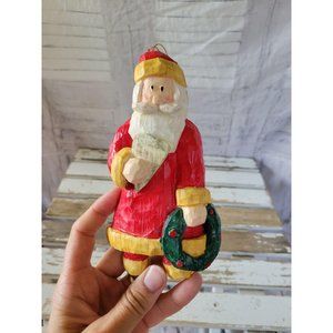Santa wreath‎ ornament vintage heart Xmas holiday t